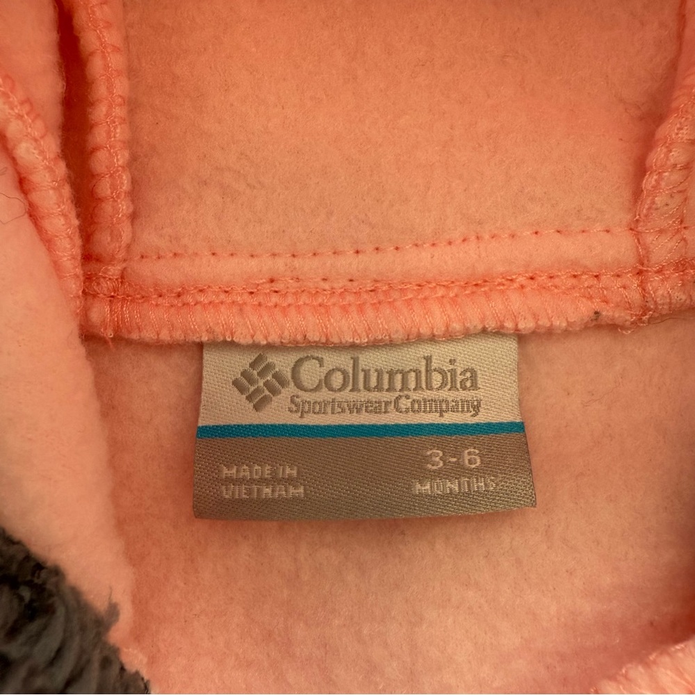 Columbia Baby Pink One Piece Fleece Bunting Suit with Bear Ears - Picture 9 of 9